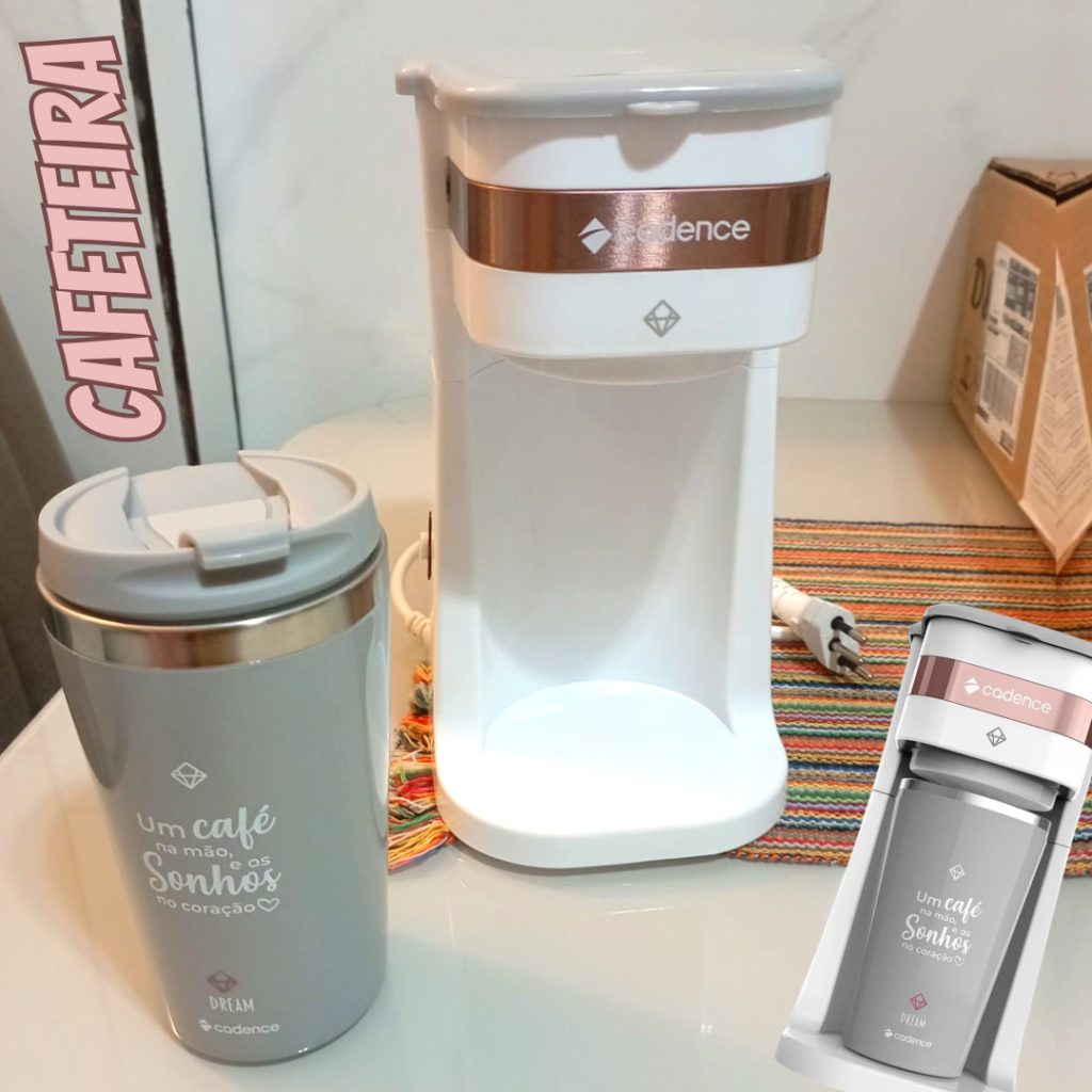 Cafeteira Elétrica Cadence Dream Rosé Gold Copo Térmico PROMOON