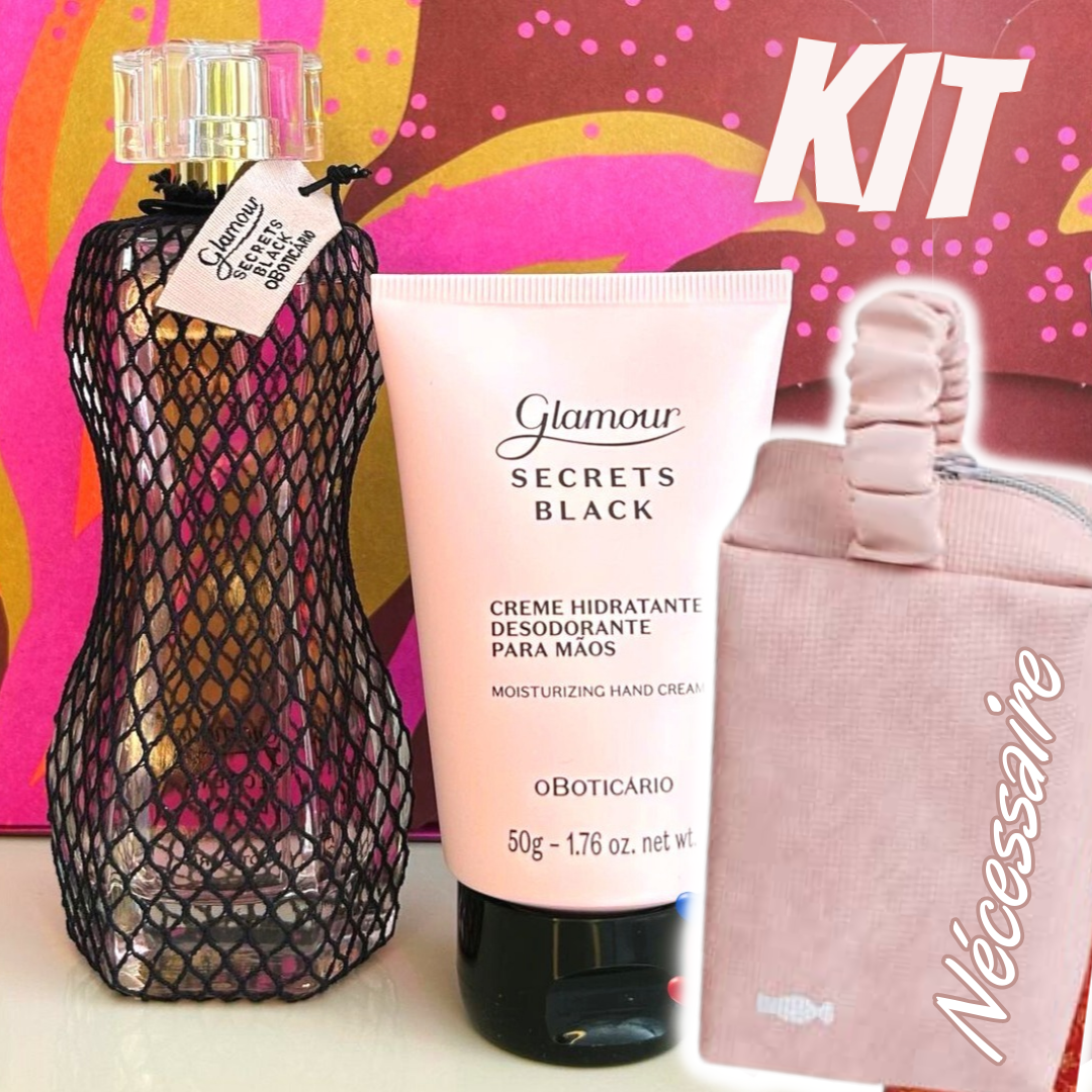 Kit Natal Glamour Secrets Black Colônia + Loção Boticário