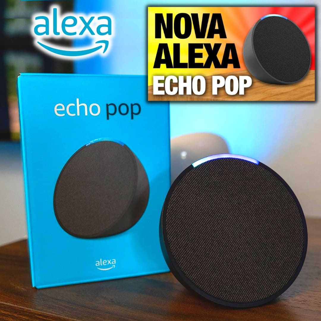 Smart Speaker  Echo Pop, com Alexa, Som Envolvente, Preto