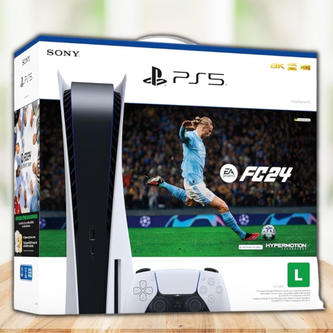 Playstation 5 825gb Disco + Bundle Ea Sports Fc 24 Midia Física Cor Branco  E Preto Sony Bivolt