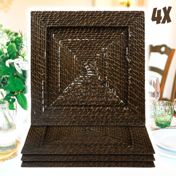 Conjunto de 4 pratos decorativos para casa, jantar fino profissional perfeito para eventos e jantares