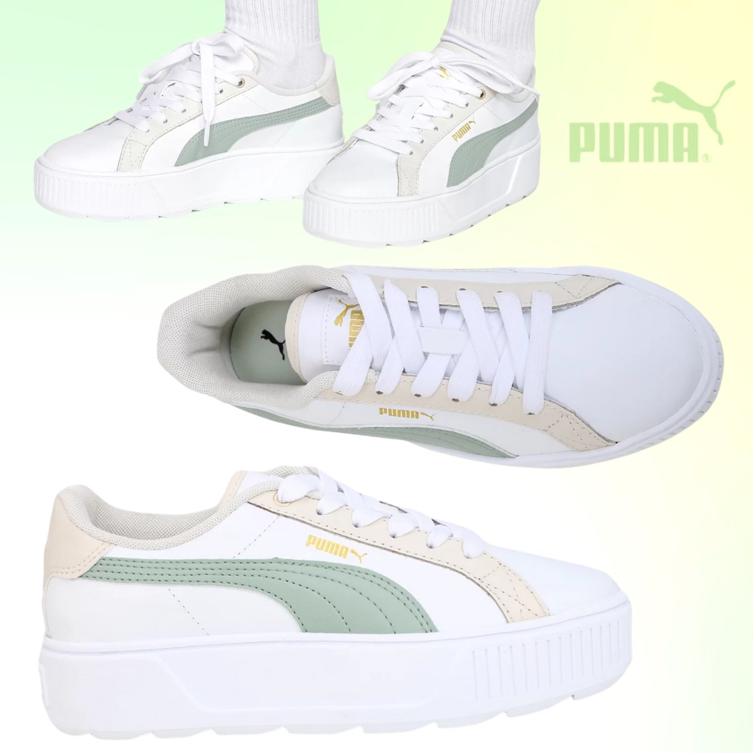 Tênis Puma Karmen L BDP Feminino Branco e Verde Branco