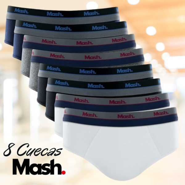 Kit 8 Cuecas Slip, Mash, Masculino