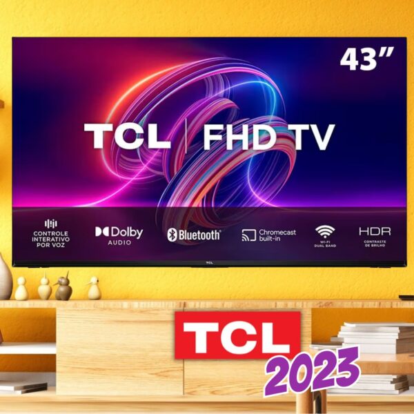 Smart TV TCL S5400A 43 Polegadas LED FHD, HDMI e USB, Bluetooth, Wi-Fi – 43S5400A