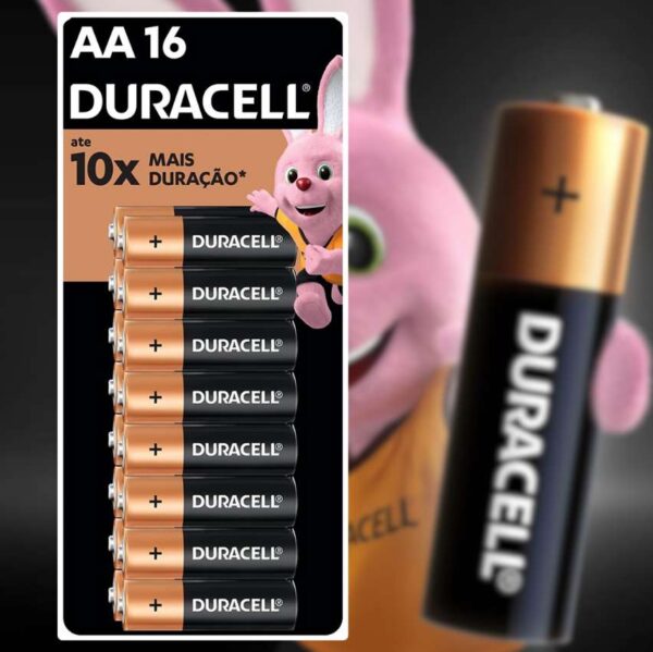 Duracell Pilha Alcalina Aa Pequena Duracell Com 16 Unidades