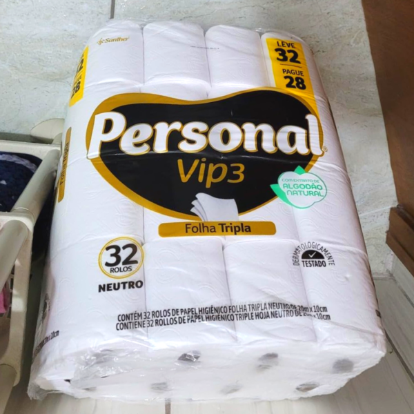 Personal Papel Higiênico Vip Folha Tripla Com 32 Rolos De 20M