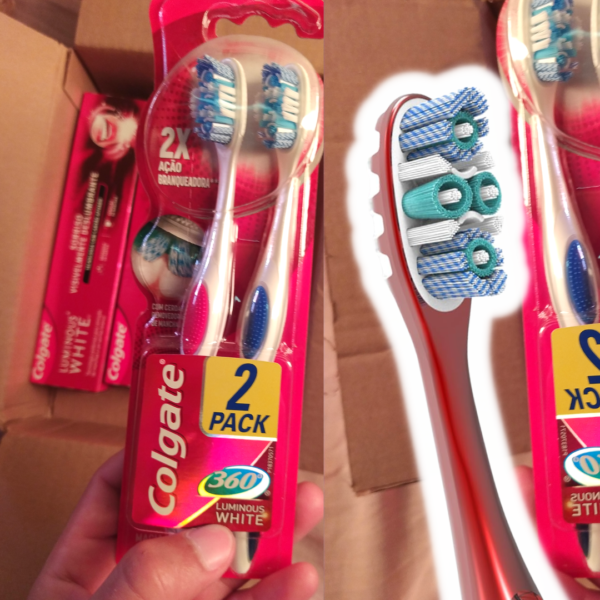 Colgate Escova Dental 360º Luminous White 2Unid Promo Leve 2 Pague 1 Cores Sortidas