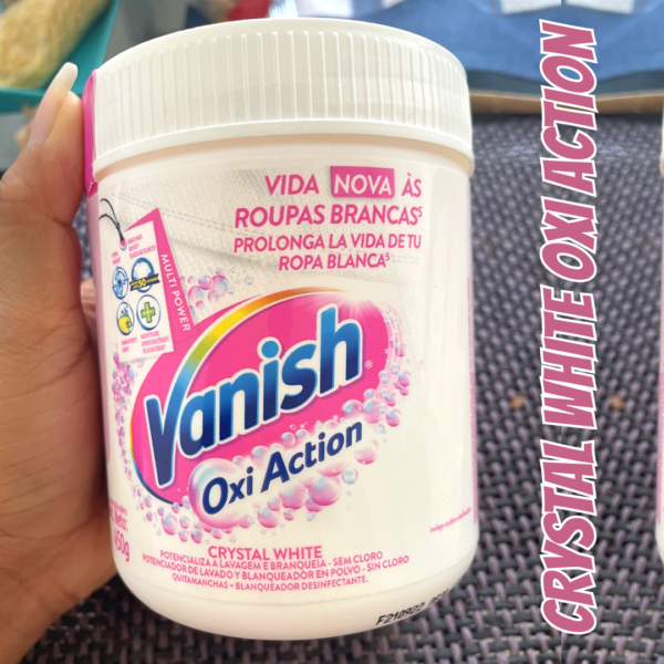 Vanish Tira Manchas Em Pó Crystal White Oxi Action 450G Para Roupas Brancas