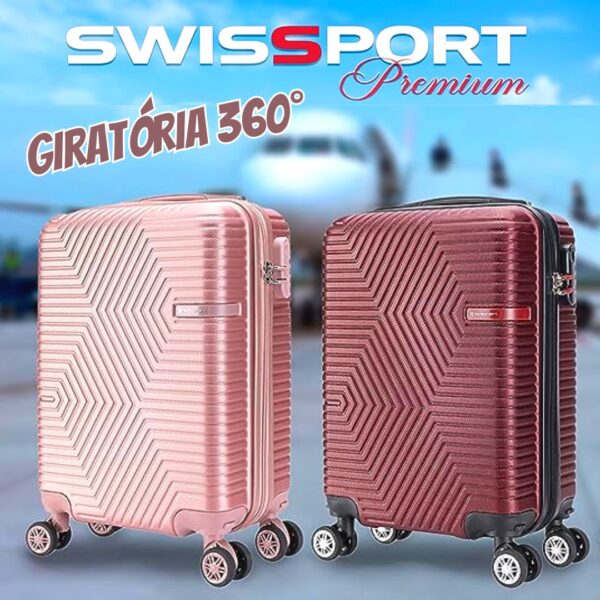 Mala de Bordo para Viagem Pequena Swissport Executiva ABS Giratória 360° (3 CORES)