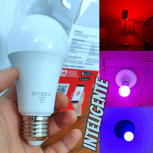 Steck, Lâmpada Inteligente 7W ou 12W , Steck Ambiente Conectado RGBW Wi-Fi, Bivolt