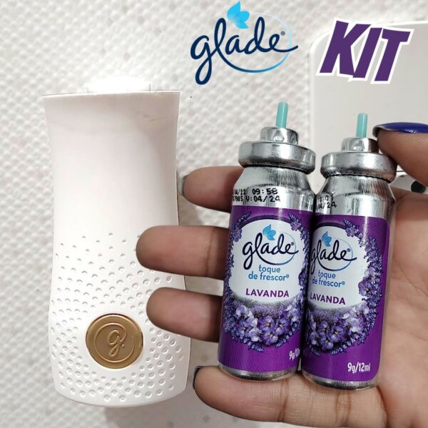 Glade Aromatizador de Ambiente Toque de Frescor Aparelho + 3 refis Lavanda com 12ml cada