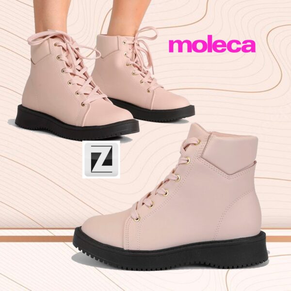 Bota Coturno MOLECA Tratorada Feminina (off white) - (34 ao 39)