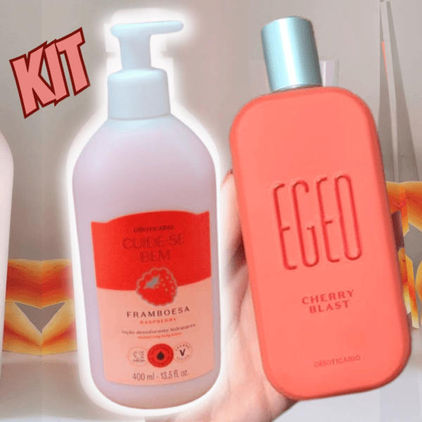 Combo Presente Dia dos Namorados Egeo Cherry Blast Desodorante Colônia 90ml + Loção Framboesa 400ml