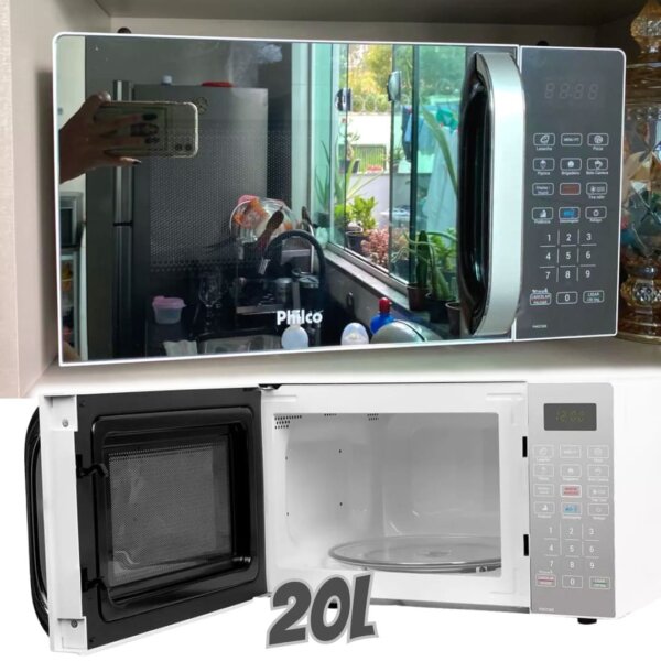 Micro-ondas PMO23EB Limpa Fácil 20L Potência de 1100W Cor Branco Philco (110v ou 220V)