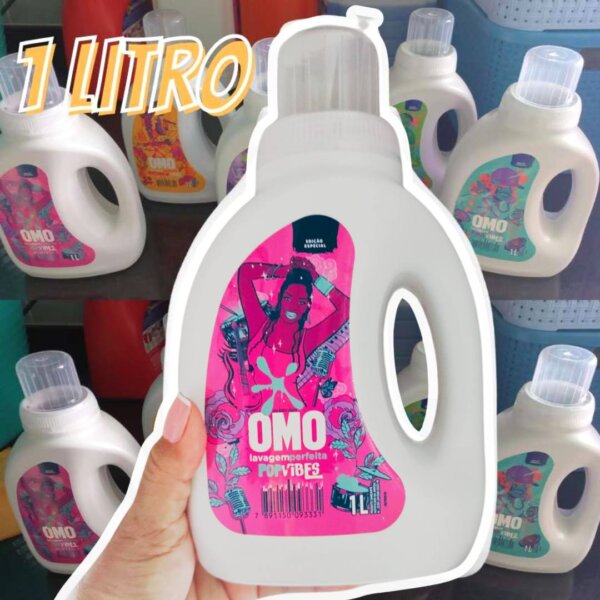 OMO Lava Roupa Líquido Explosão De Perfume Pop Vibes Lavanderia Sensorial 1 L