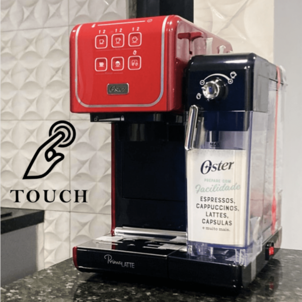 Cafeteira Espresso Oster PrimaLatte Touch Red, 110V, BVSTEM6801R