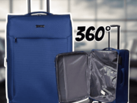 Mala De Viagem Média Ultralight 5 Rodas 360° Marinho Sestini