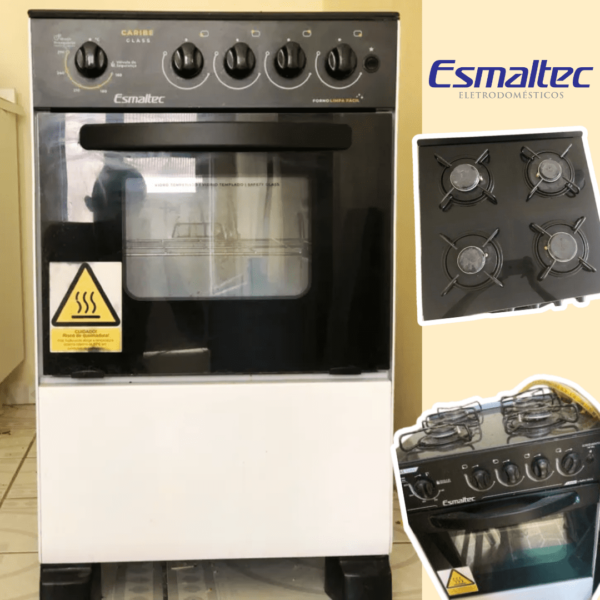 Fogão 4 Bocas Esmaltec Branco - Acendimento Automático Caribe