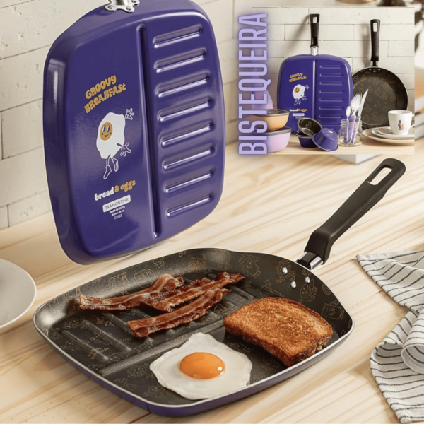 Bistequeira Tramontina Groovy Breakfast em Alumínio com Revestimento Interno 26 cm