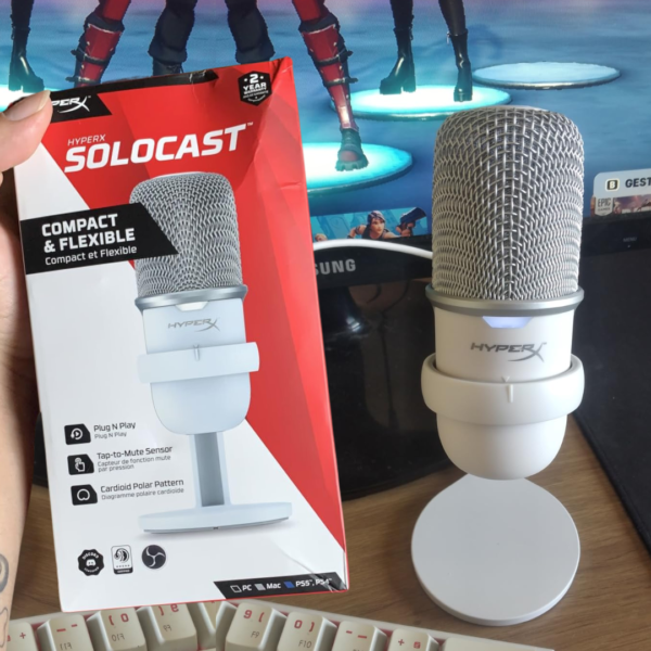 HyperX, 519T2AA, SoloCast USB WHT Microphone, Branco
