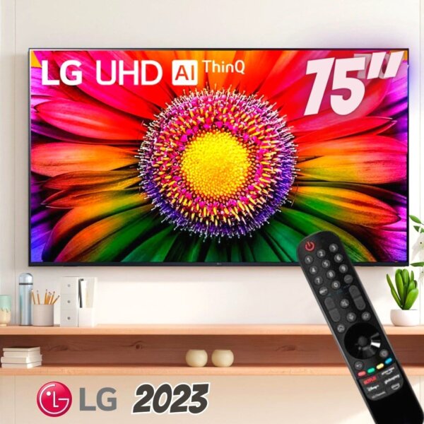 Smart TV 75" 4K LG UHD ThinQ AI 75UR8750PSA HDR Bluetooth Alexa Google Assistente Airplay2 3 HDMI