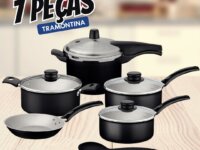 Jogo de Panelas Tramontina Turim em Alumínio com Revestimento Starflon Max Preto 7 Peças