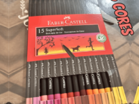 Ecolápis de cor, Faber-Castell, supersoft, 120715SOFTCQ, 15 cores tons quentes, Multicor