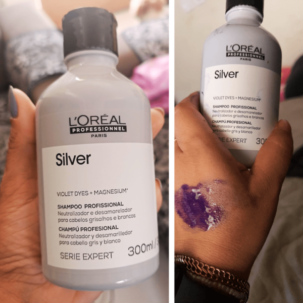 L'Oreal Professionnel Shampoo Silver, Neutraliza Tons Amarelos Indesejados, Para Cabelos Brancos e Grisalhos, 300ml