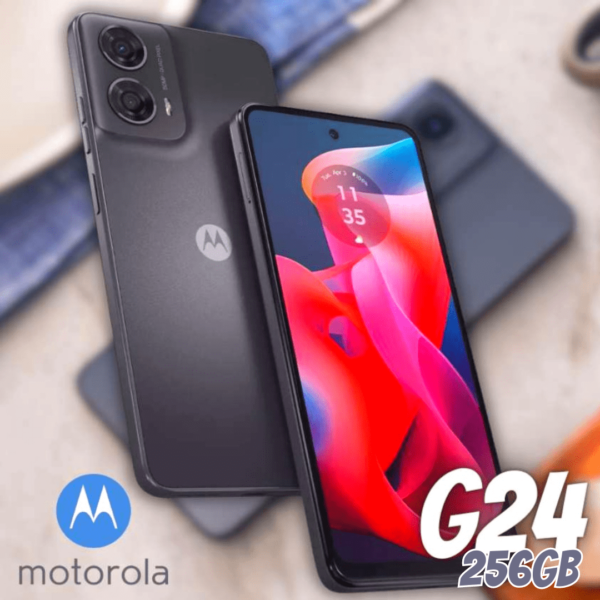 Smartphone Motorola Moto G24 Grafite com 256GB, 8GB RAM Boost, Tela de 6.6", Octa-core