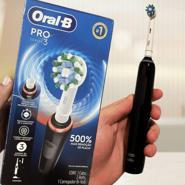 Oral-B PRO Series 3 Escova de dentes elétrica com cabo recarregável, sensor de pressão, timer