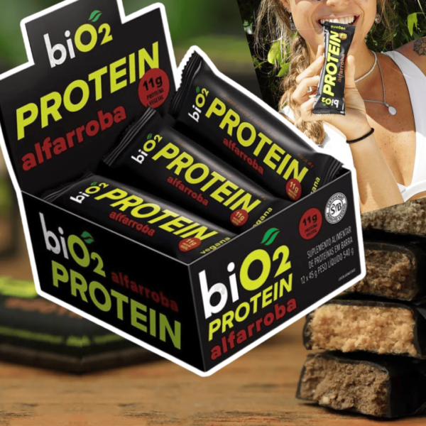 biO2 Display Barra de Proteína , 12 unidades de 45 g, Protein Bar Vegana e sem Glúten (vários sabores)