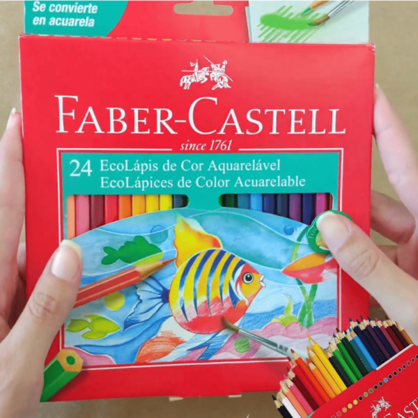 ápis de Cor Ecolápis Aquarelável 24 Cores, Faber-Castell