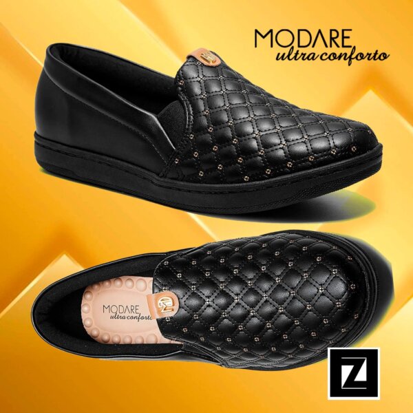 Slip On MODARE Matelassê Feminino (preto) - (34 ao 39)