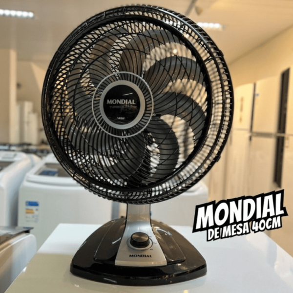 Ventilador 40cm Super Turbo 8 Pás, Mondial, Preto/Prata, 140W - VTX-40-8P