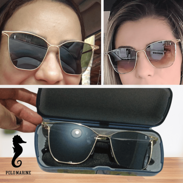 Óculos de Sol Feminino Proteção UV Polo Marine M-HT23 + Case ( várias cores )