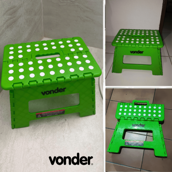 Vonder Banqueta Plástica Dobrável Verde Altura 220 Mm