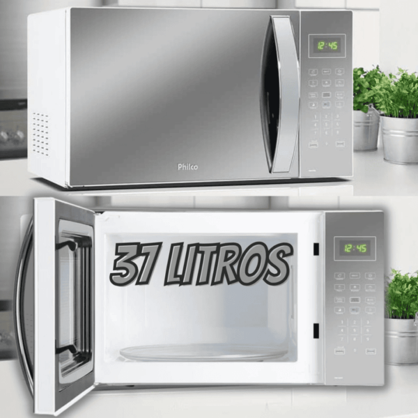 Micro-ondas Pmo37eb Branco Com Porta Espelhado Philco 220v