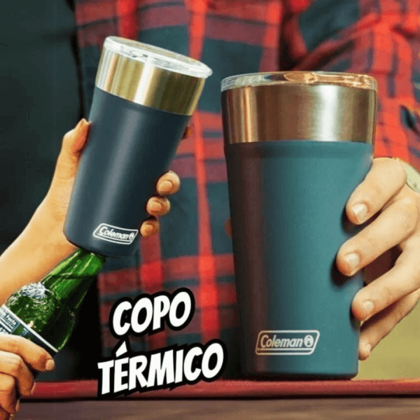 Copo Térmico com Tampa 600ml Azul Coleman