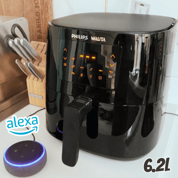 Fritadeira Airfryer Essential XL Conectada, Philips Walita, conectividade c/Alexa, 6.2L de capacidade, Preta, 2000W