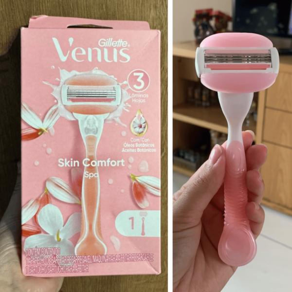 Gillette Venus Skin Comfort Spa Aparelho de Depilação Recarregável com Barras Umectantes e Óleos Botânicos, 1 Ud