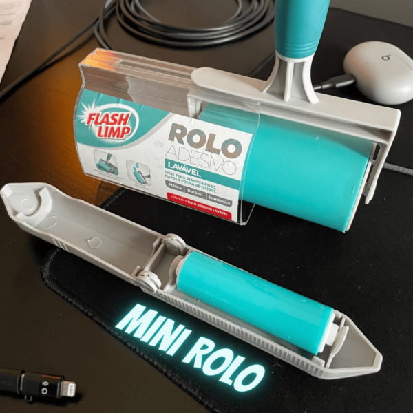 Flash Limp Limp Rolo ou Mini Adesivo Lavável Para Remover Pelos Fiapos E Poeira Flp7665