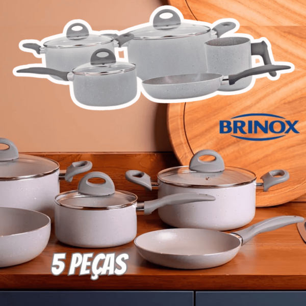 ogo De Panelas Brinox Antiaderente Ceramic Life 5 Peças