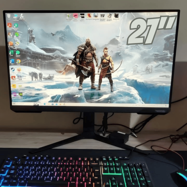 SAMSUNG Monitor Gamer Odyssey 27″, FHD, 165Hz, 1ms, com ajuste de altura, HDMI, DP, Freesync, Preto, Série G32