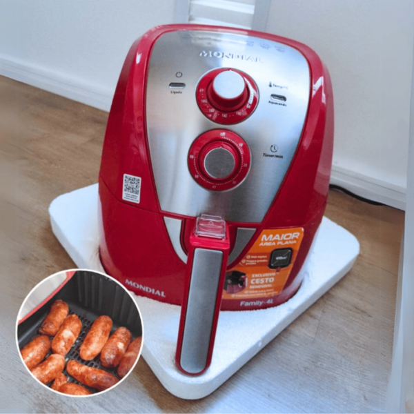 Fritadeira Sem Óleo Air Fryer 4L, Mondial, Vermelho/Inox, 1500W, 110V - AFN-40-RI | AFN-40-FR