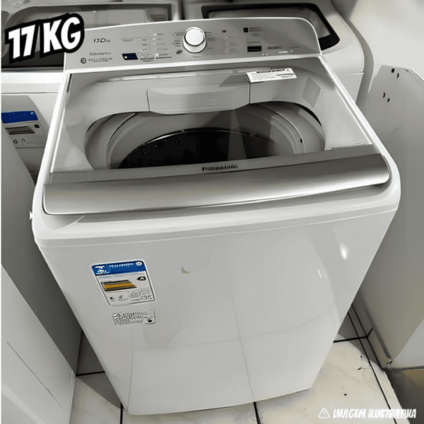 Lavadora de Roupas Panasonic 17kg Cesto Inox - 9 Programas de Lavagem Branca NA-F170B7W