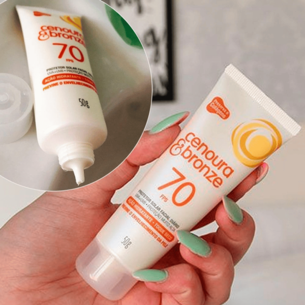 Cenoura e Bronze Protetor Solar Facial Fps70 - 50 g