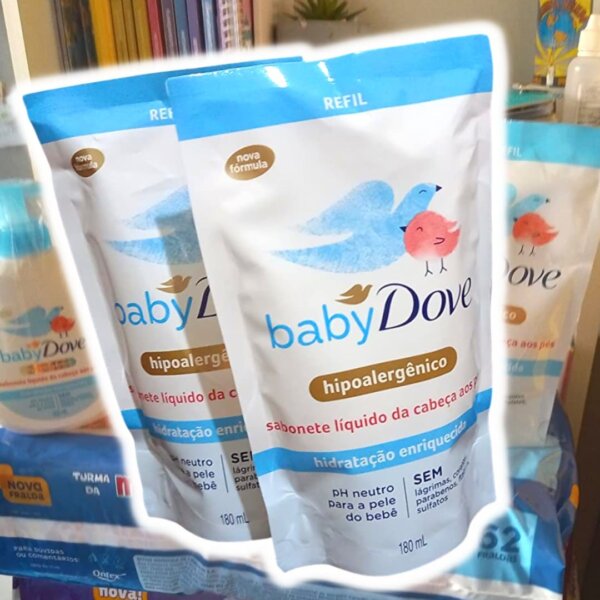 Refil Sabonete Líquido Baby Dove Hidratação Enriquecida ou Glicerinada 180ml