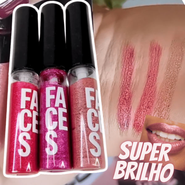 Batom Líquido Super Brilho Faces 3,9 ml (4 cores)