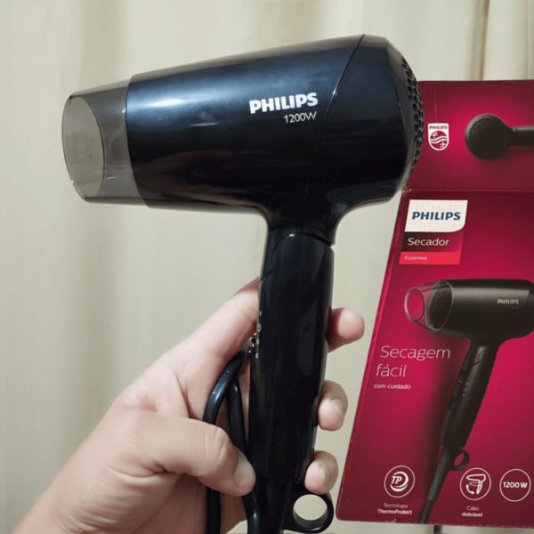 Philips Secador de Cabelo Compacto Essential, Tecnologia ThermoProtect 110V - BHC010/81