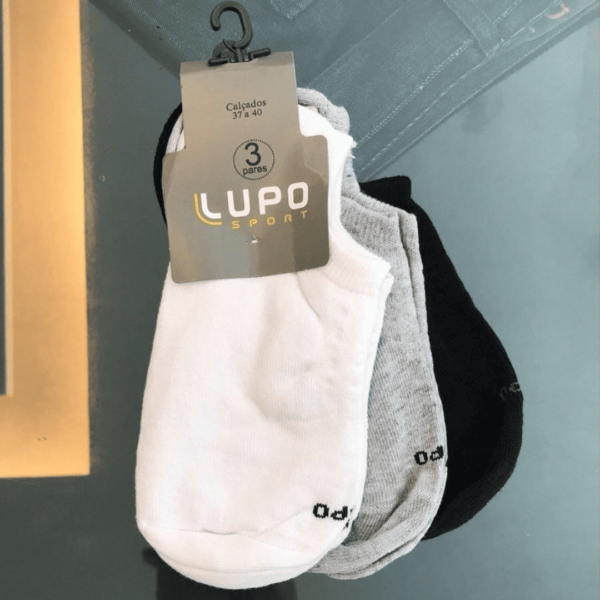 Kit 6 Pares Meias Soquete Invisível Lupo Algodão Unissex